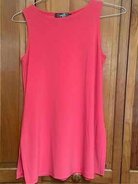 Sympli Coral Pink Watermelon Sleeveless Tunic Top Blouse Size 6